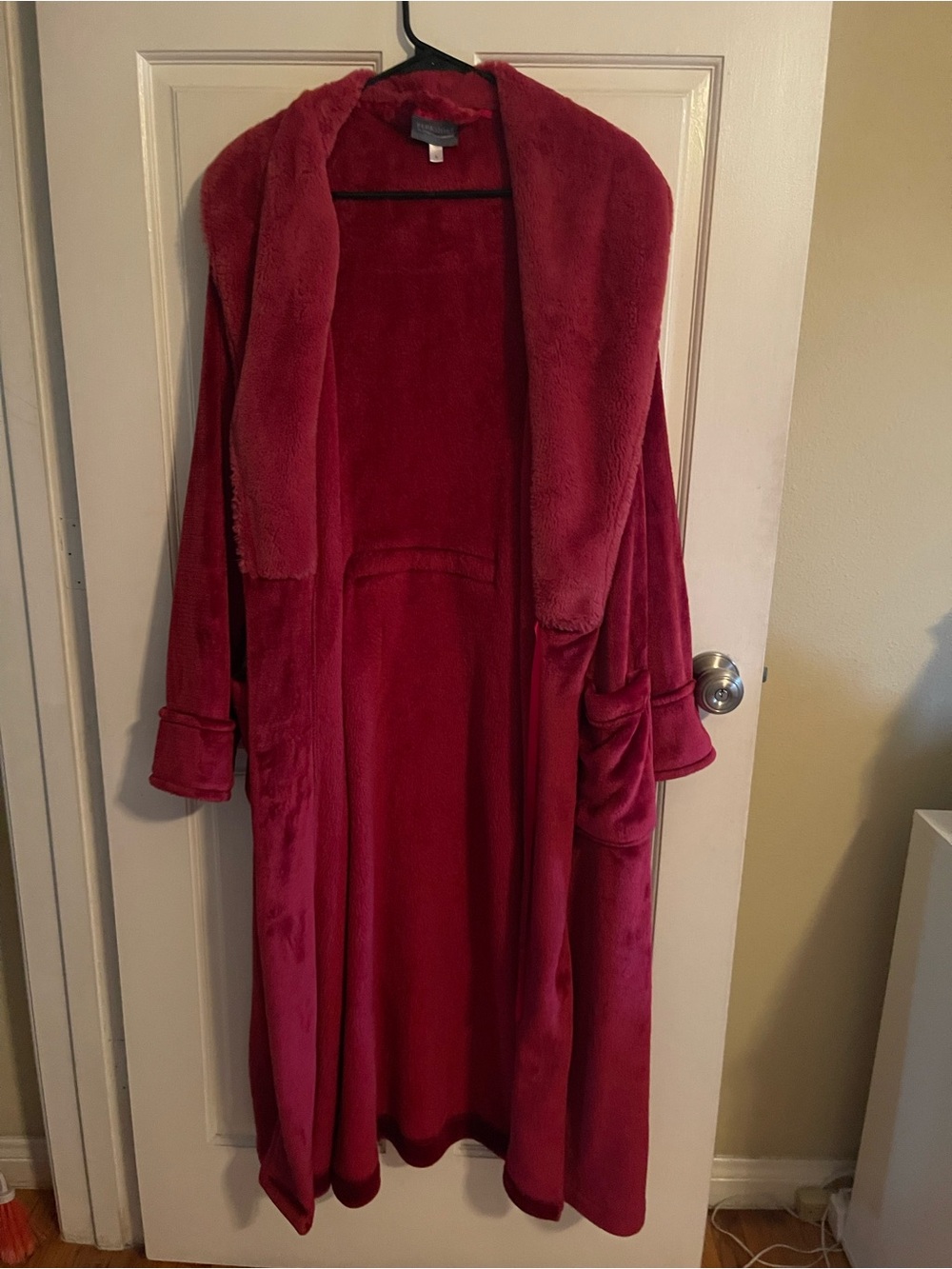 Berkshire Plush Long Robe in Berry Red